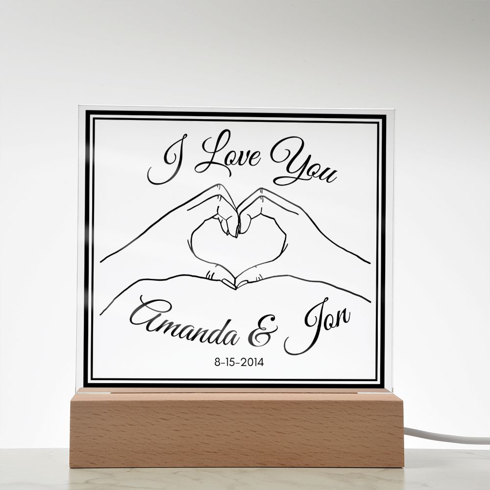 I love you personalized acrylic plaque