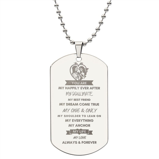 Nightmare Before Christmas Inspired Dog Tag, Soulmate Dog Tag, Always & Forever,