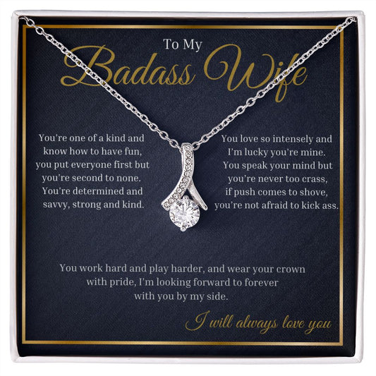 To my Badass Wife, Anniversary Gift for Soulmate, Wife Birthday Gift Ideas, Gift for Wife, Necklace for Wife