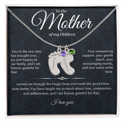 To the Mother of my Children Birthstone Necklace