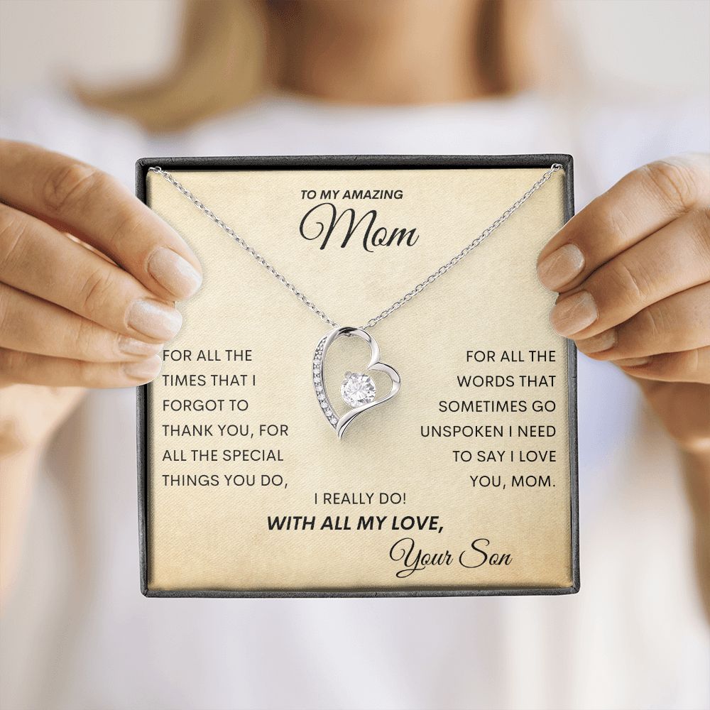 To my Amazing Mom Love your Son Forever Love Necklace